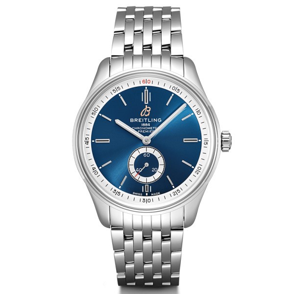 Montre Breitling Premier Automatic B37 cadran bleu bracelet acier 40 mm