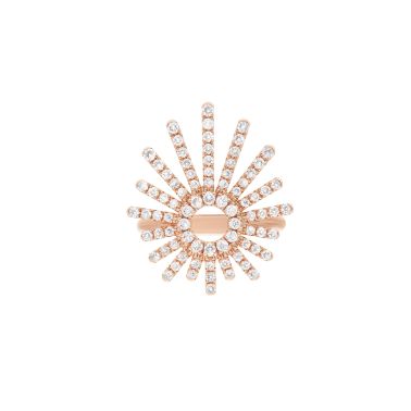 Korloff Divine Fougue Ring with pavé rose gold and diamonds