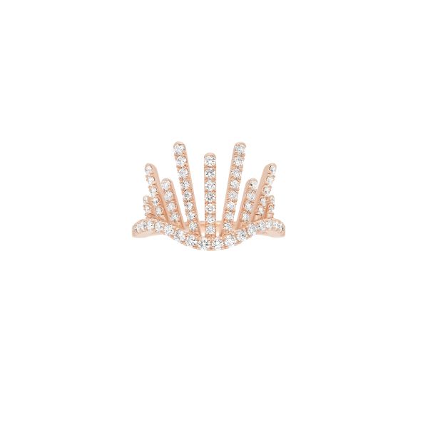 Korloff Divine Fougue Ring Symmetrical rays in rose gold and diamonds