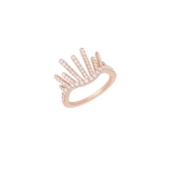 Bague Korloff Divine Fougue Rayons symétriques en or rose et