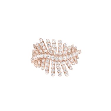 Korloff Divine Fougue Ring Asymmetrical rays in rose gold and diamonds