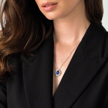 Lepage Suzanne necklace in yellow gold, aquamarine and diamonds