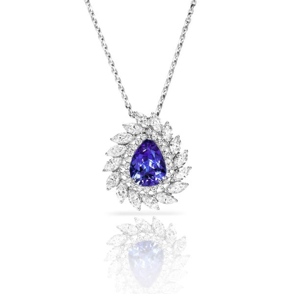 Collier Lepage Suzanne en or blanc, tanzanite et diamants