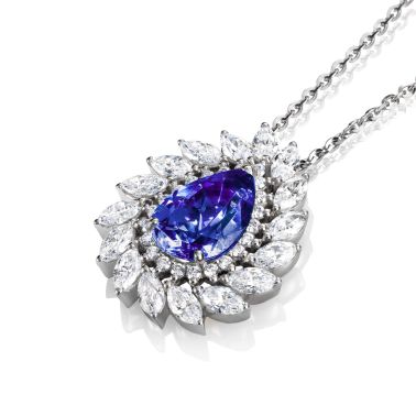 Lepage Suzanne necklace in yellow gold, aquamarine and diamonds