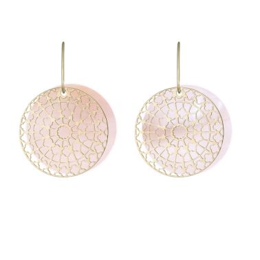 Jetons Lepage Colette Notre-Dame pour boucles d'oreilles en nacre rose