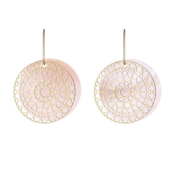 Lepage Colette Notre-Dame tokens for earrings in pink mother-of-pearl