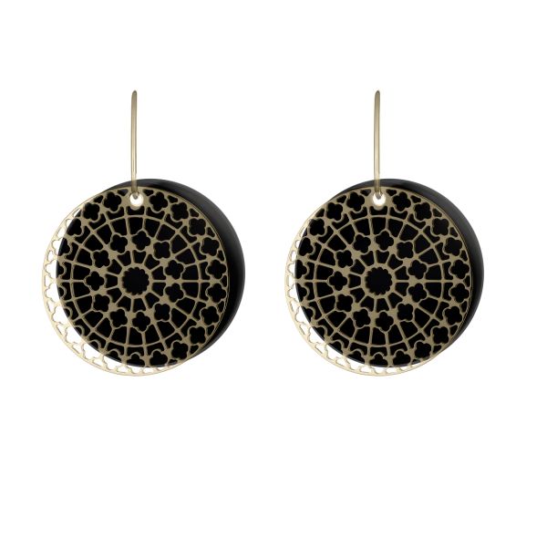 Lepage Colette Notre-Dame tokens for earrings in onyx