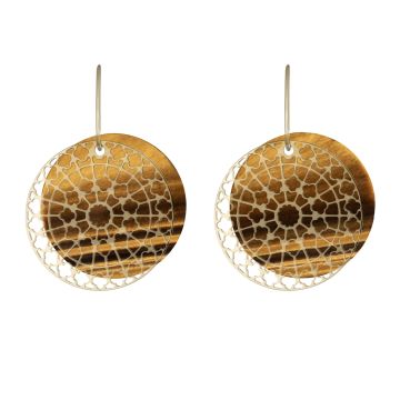 Jetons Lepage Colette Notre-Dame pour boucles d'oreilles en œil-de-tigre