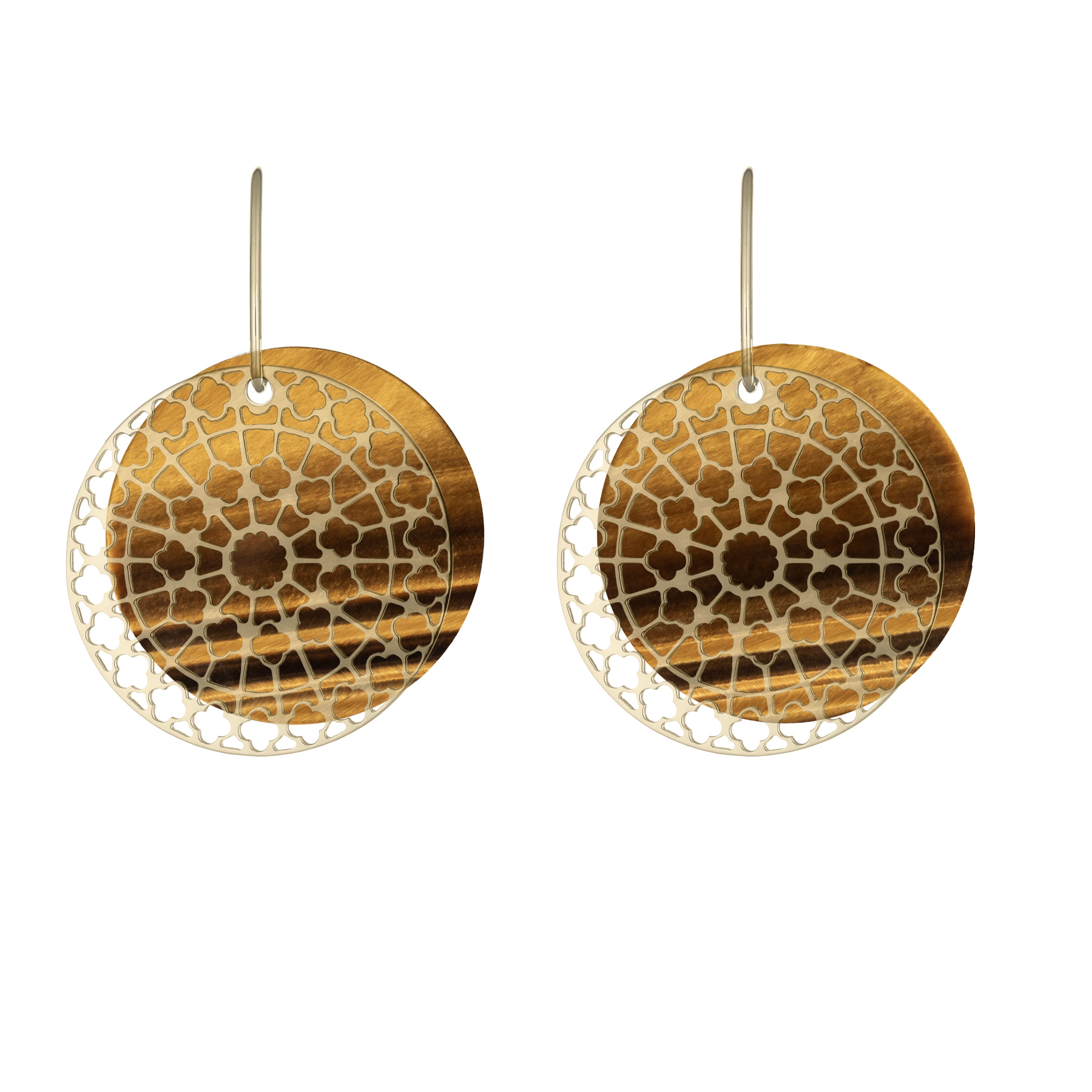 Jetons Lepage Colette Notre-Dame pour boucles d'oreilles en œil-de-tigre