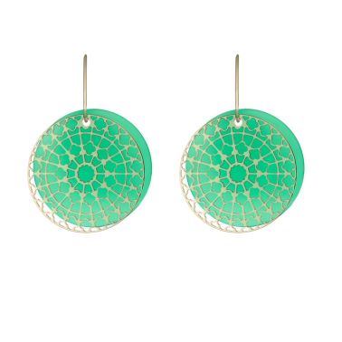 Lepage Colette Notre-Dame tokens for earrings in green onyx