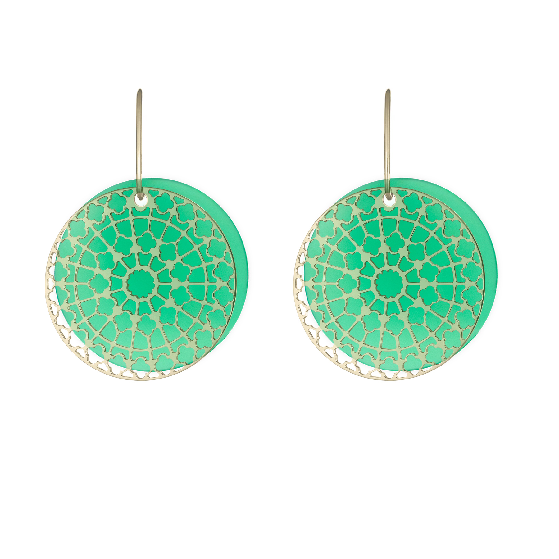 Lepage Colette Notre-Dame tokens for earrings in green onyx