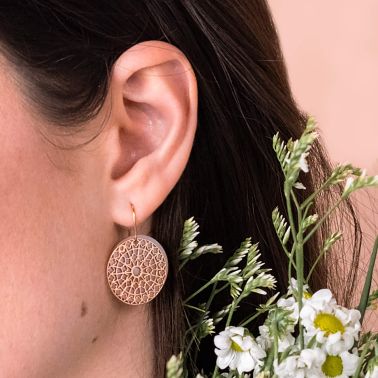 Lepage Colette Notre-Dame tokens for earrings in pink mother-of-pearl