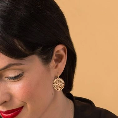 Lepage Colette Notre-Dame tokens for earrings in tiger's eye