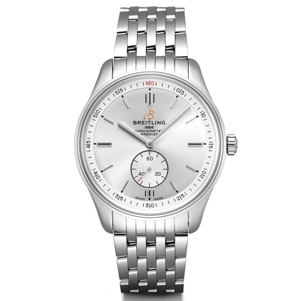 Montre Breitling Premier Automatic B37 cadran argent bracelet acier 40 mm