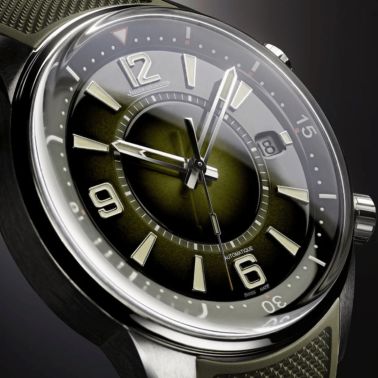 Montre Jaeger-LeCoultre Polaris Date automatique cadran laqué vert bracelet caoutchouc 42 mm