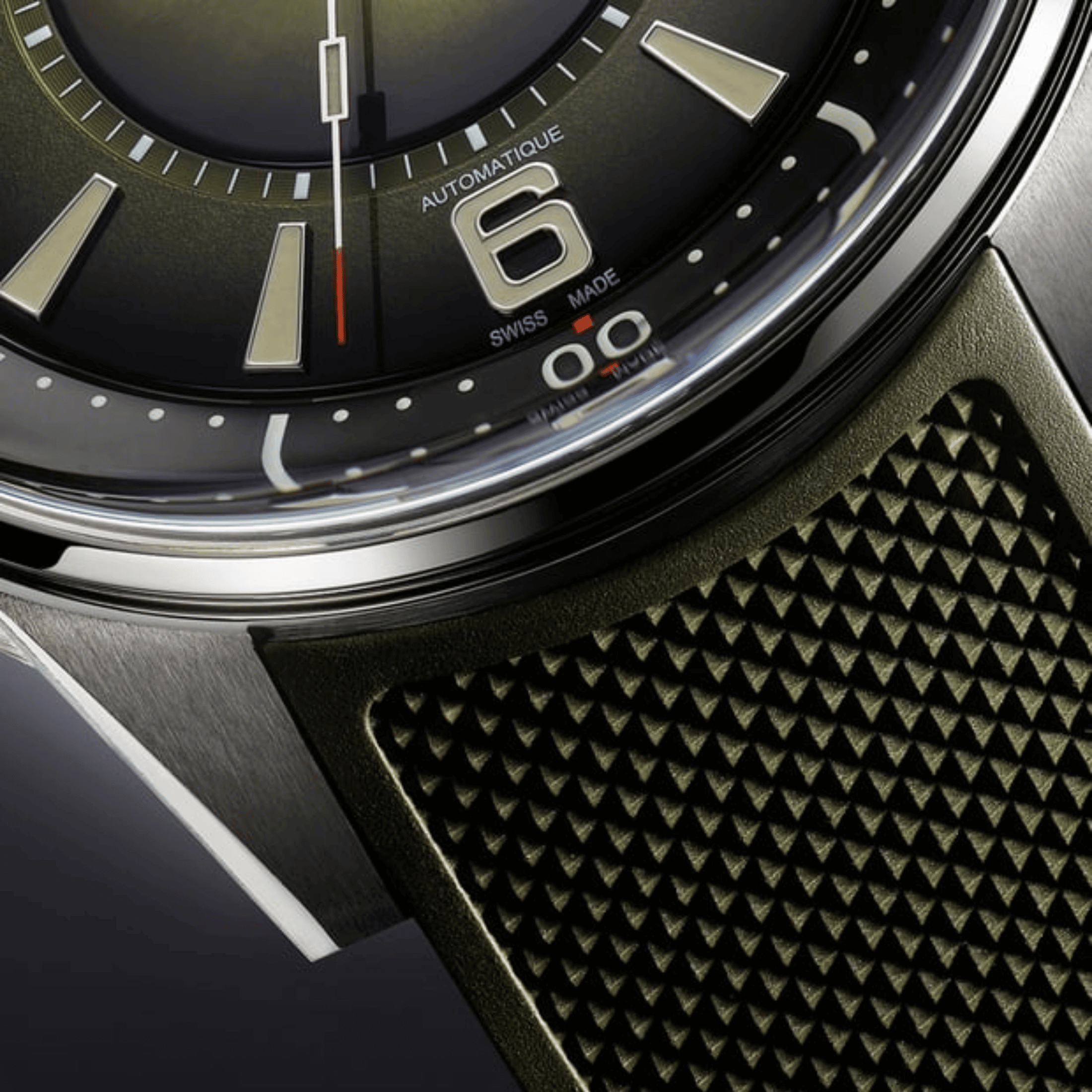 Montre Jaeger-LeCoultre Polaris Date automatique cadran laqué vert bracelet caoutchouc 42 mm