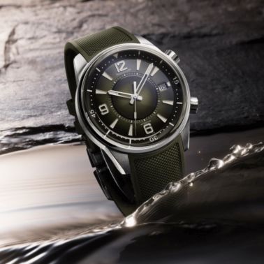Montre Jaeger-LeCoultre Polaris Date automatique cadran laqué vert bracelet caoutchouc 42 mm