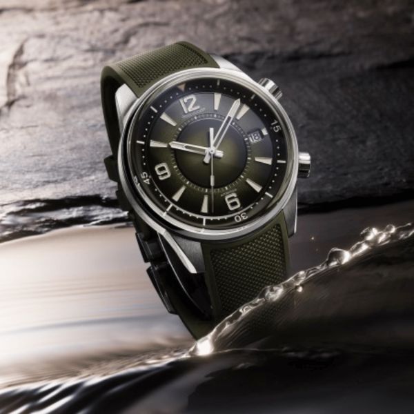 Montre Jaeger-LeCoultre Polaris Date automatique cadran laqué vert bracelet caoutchouc 42 mm