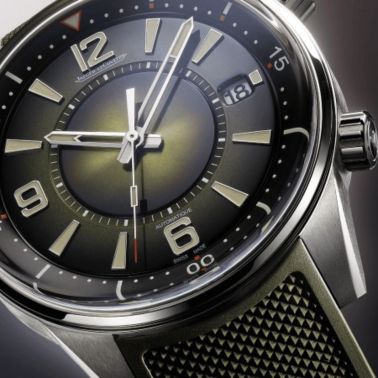 Montre Jaeger-LeCoultre Polaris Date automatique cadran laqué vert bracelet caoutchouc 42 mm