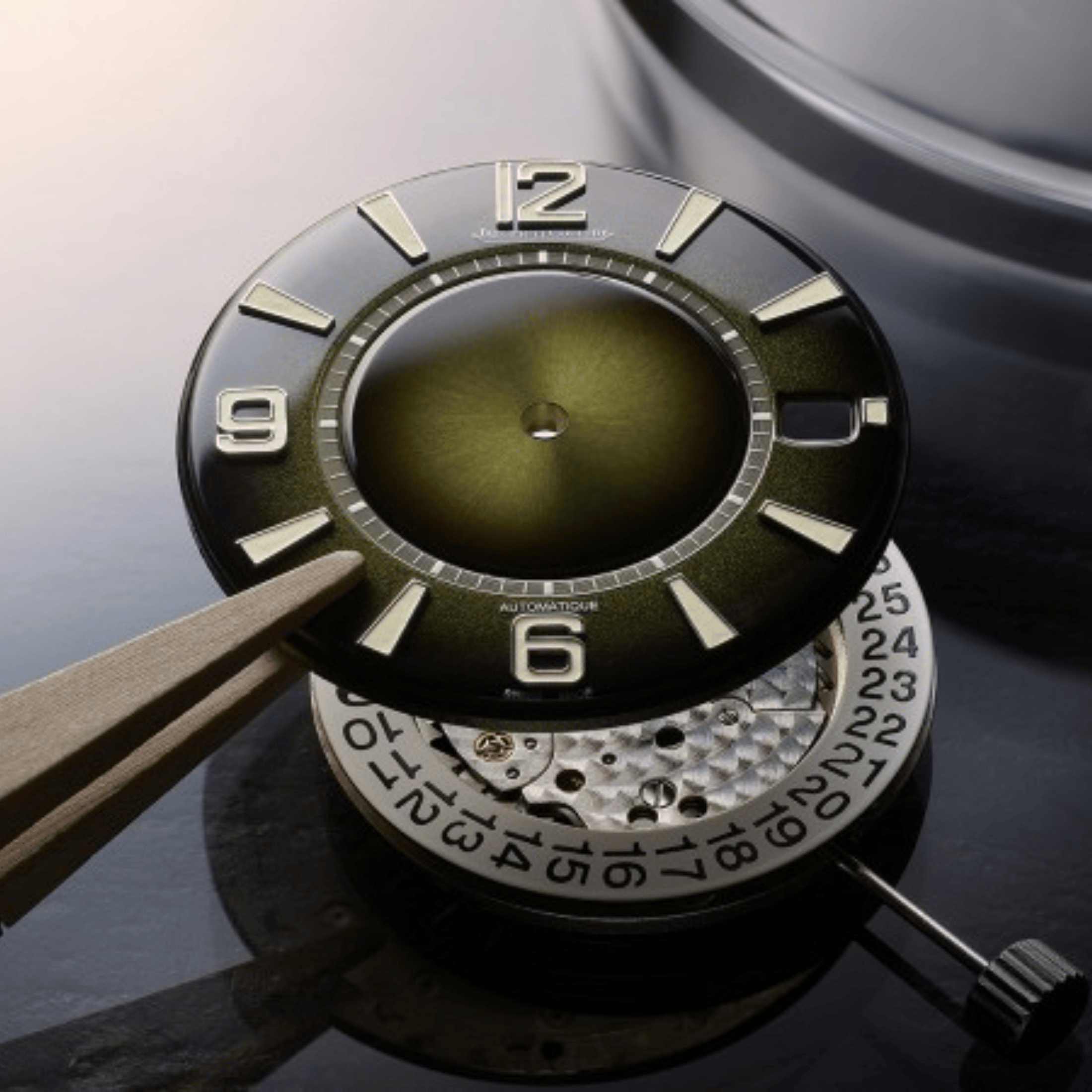 Montre Jaeger-LeCoultre Polaris Date automatique cadran laqué vert bracelet caoutchouc 42 mm