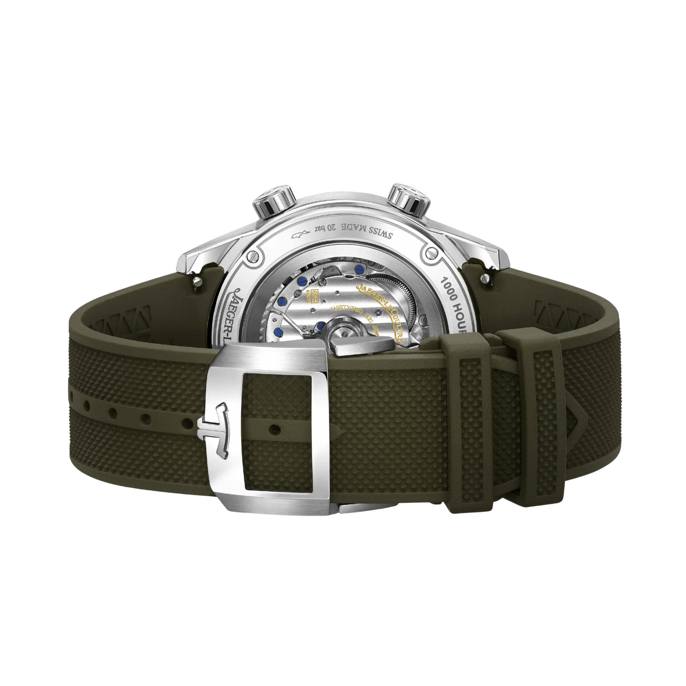 Montre Jaeger-LeCoultre Polaris Date automatique cadran laqué vert bracelet caoutchouc 42 mm