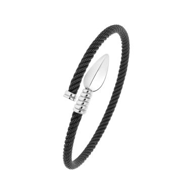 Korloff Lance bracelet in black steel, white gold, and black diamond