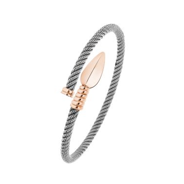 Bracelet Korloff Lance en acier, or rose et diamant noir