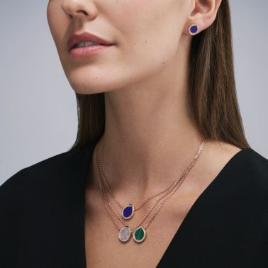 Reposi Antifer Pavé necklace in rose gold, white mother-of-pearl and diamonds