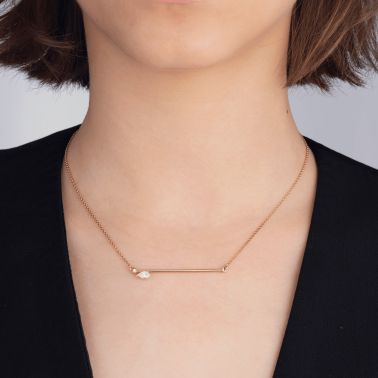 Collier Repossi Serti sur vide en or rose et diamant