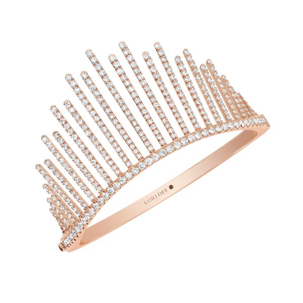 Bracelet Korloff Divine Fougue rayons symétriques GM en or rose et diamants