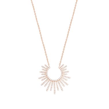 Korloff Divine Fougue Rayons necklace in rose gold and diamonds