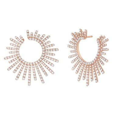 Korloff Divine Fougue hoop earrings in rose gold and diamonds