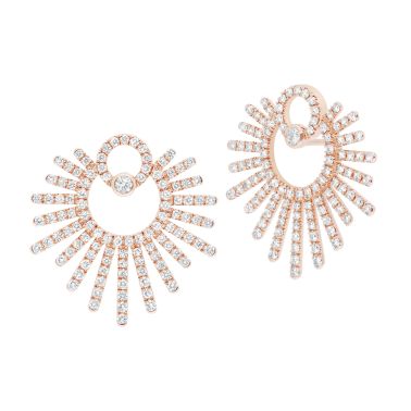 Boucles d’oreilles Korloff Divine Fougue Rayons en or rose et diamants 