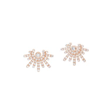 Boucles d’oreilles PM Korloff Divine Fougue Rayons en or rose et diamants 
