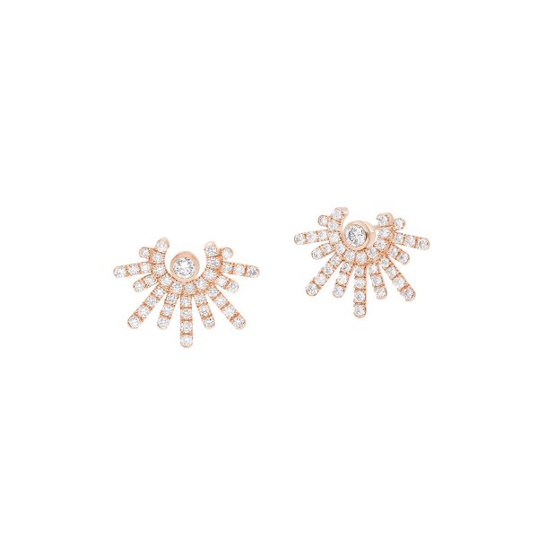 PM Korloff Divine Fougue Rayons earrings in rose gold and diamonds
