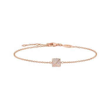 Korloff Korlove bracelet with PM chain, 1 heart in rose gold and diamonds