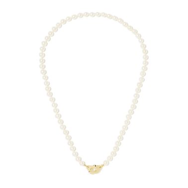 Dinh Van PM handcuff necklace in yellow gold and freshwater pearls