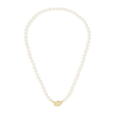 Dinh Van PM handcuff necklace in yellow gold and freshwater pearls