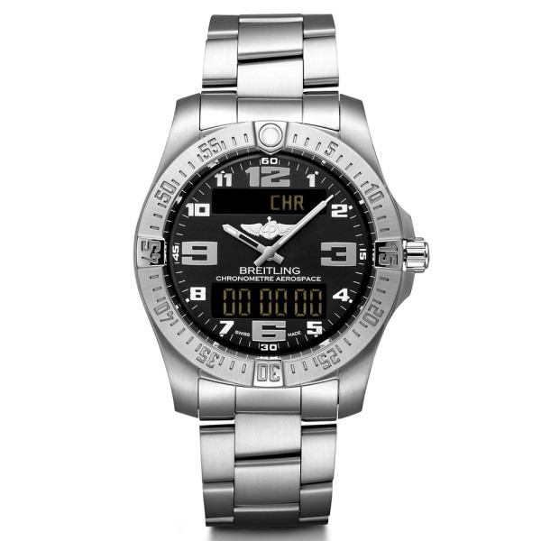 Montre Breitling Aerospace Evo Superquartz cadran noir bracelet titane 43 mm