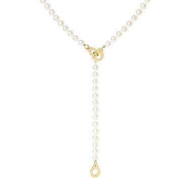 Collier 3 Menottes dinh van en or jaune et perles d'eau douce