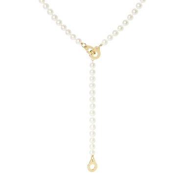 Collier 3 Menottes dinh van en or jaune et perles d'eau douce