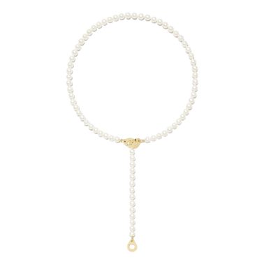 3 Handcuffs necklace by dinh van in yellow gold and freshwater pearls
