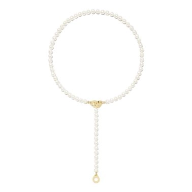 3 Handcuffs necklace by dinh van in yellow gold and freshwater pearls