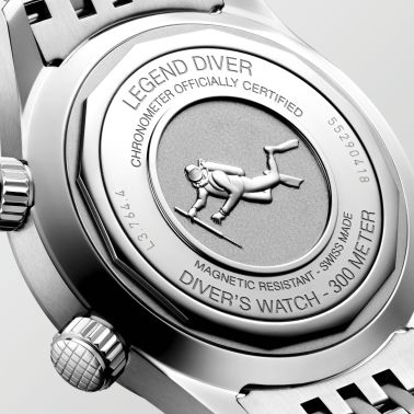 Longines Legend Diver automatic watch white dial steel bracelet 39 mm