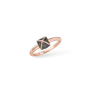 Bague Korloff Korlove Bague PM 1 cœur en rose et diamants noirs 