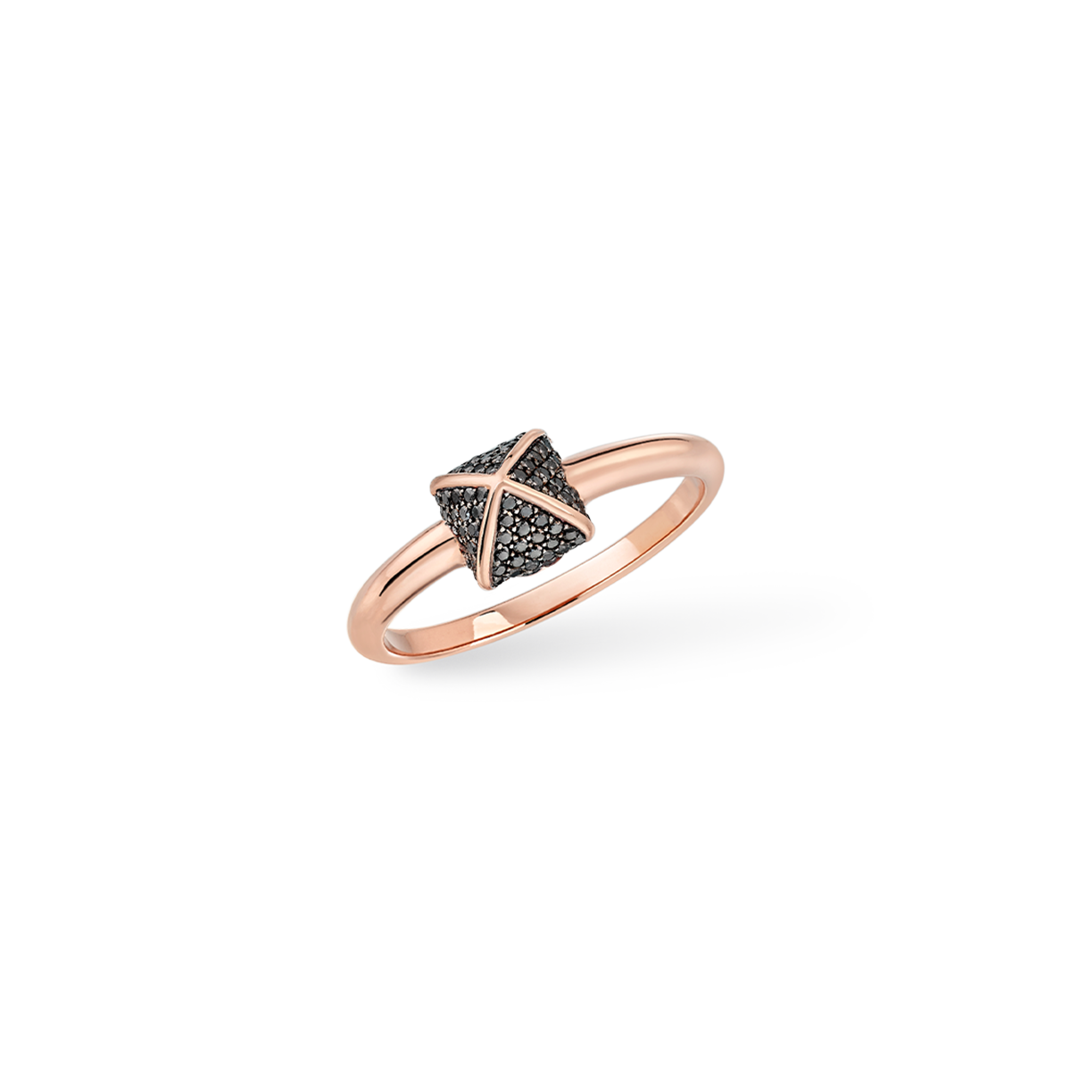 Bague Korloff Korlove Bague PM 1 cœur en rose et diamants noirs 