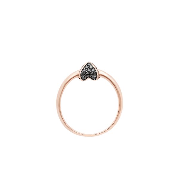 Bague Korloff Korlove Bague PM 1 cœur en rose et diamants noirs 