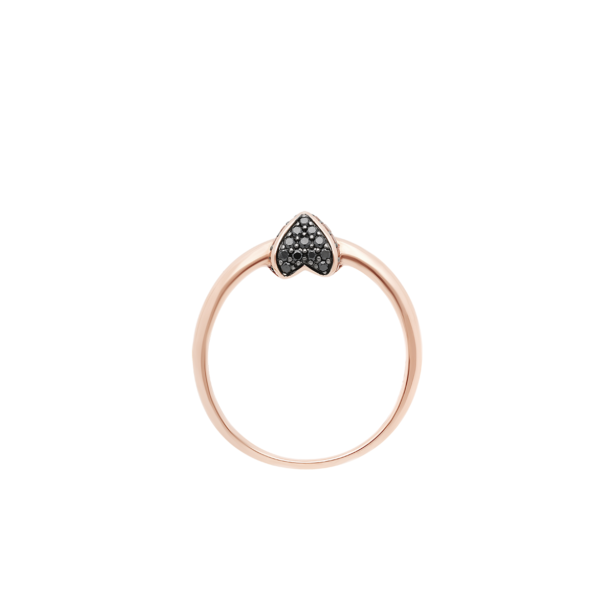 Bague Korloff Korlove Bague PM 1 cœur en rose et diamants noirs 