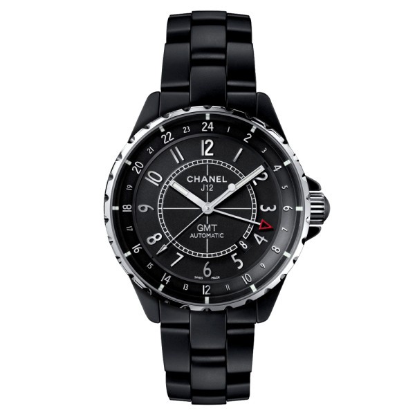 Montre Chanel J12 GMT cadran noir bracelet céramique noire mate 41 mm