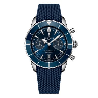 Breitling Superocean Heritage B01 Chrono automatic blue dial rubber strap 42 mm